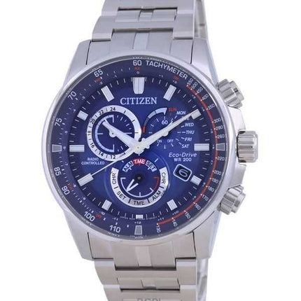 Orologio da uomo Citizen PCAT Radiocontrollato Cronografo Quadrante Blu Eco-Drive Diver's CB5880-54L 200M ricondizionato