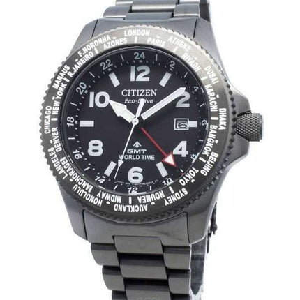 Orologio da uomo Citizen Promaster Eco-Drive Diver's BJ7107-83E 200M con quadrante nero in acciaio inossidabile ricondiziona