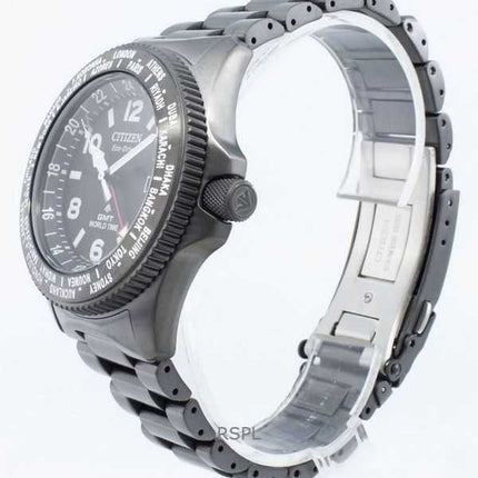 Orologio da uomo Citizen Promaster Eco-Drive Diver's BJ7107-83E 200M con quadrante nero in acciaio inossidabile ricondiziona