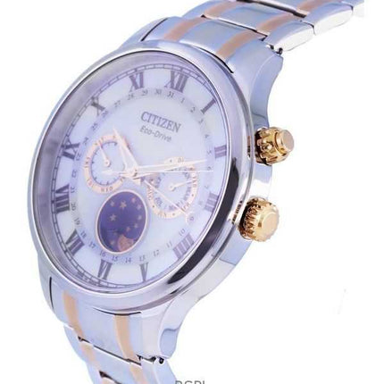 Orologio da uomo Citizen Moon Phase bicolore in acciaio inossidabile con quadrante argentato Eco-Drive AP1054-80A ricondizionato