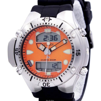 Orologio da uomo Citizen Promaster Aqualand con cinturino in gomma e quadrante arancione, subacqueo 200M JP1060-01Y, ricondizion