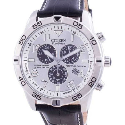 Orologio da uomo Citizen Perpetual Calendar Chronograph Silver Dial Eco-Drive BL5470-14A 100M ricondizionato
