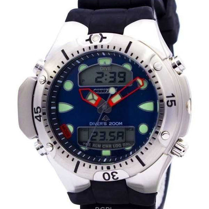 Orologio da uomo Citizen Promaster Aqualand con cinturino in gomma e quadrante blu, subacqueo al quarzo JP1060-01L 200M, ricondi