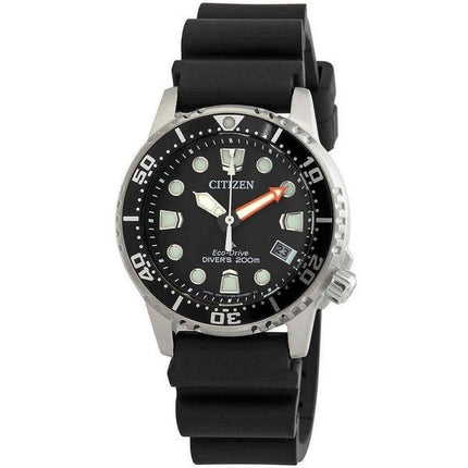 Orologio da donna Citizen Promaster Dive Eco-Drive con cinturino in policarbonato e quadrante nero, EO2020-08E, 200M, ricondizio