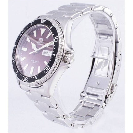 Orologio da uomo Orient Kamasu Mako III in acciaio inossidabile con quadrante marrone, automatico, RA-AA0003R19B, 200 m, ricondi