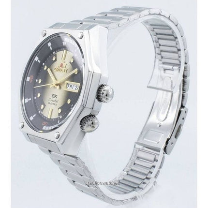 Orologio da uomo Orient Revival in acciaio inossidabile, quadrante nero e oro, automatico, 22 rubini, RA-AA0B01G19B, ricondizion