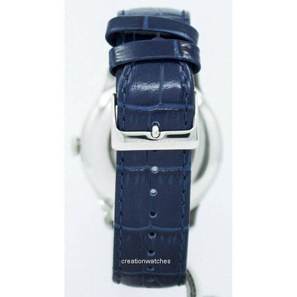 Orologio da uomo Orient Envoy con cinturino in pelle blu Open Heart quadrante blu automatico FAG00004D0 ricondizionato