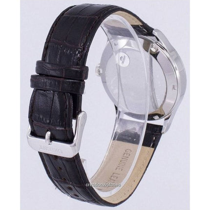 Orologio da uomo Orient Union ricondizionato con cinturino in pelle e quadrante argentato automatico FEV0V004SH