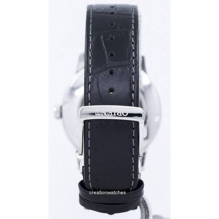 Orologio da uomo Orient Sun And Moon ricondizionato con cinturino in pelle e quadrante bianco automatico SAK00002S