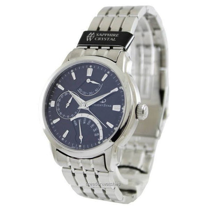Orologio da uomo Orient Star Retrograde in acciaio inossidabile con quadrante nero, automatico, SDE00002B0, 100 m, ricondizionat