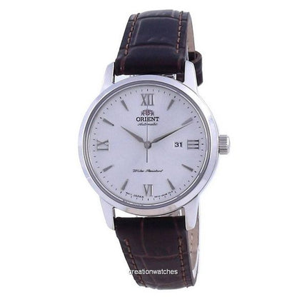 Orologio da donna Orient Contemporary con cinturino in pelle e quadrante bianco, automatico, RA-NR2005S10B, ricondizionato