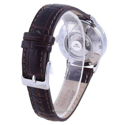 Orologio da donna Orient Contemporary con cinturino in pelle e quadrante bianco, automatico, RA-NR2005S10B, ricondizionato
