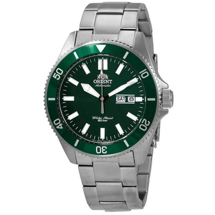 Orologio da uomo Orient Sports in acciaio inossidabile con quadrante verde, automatico, subacqueo, RA-AA0914E19B, 200 m, ricondi