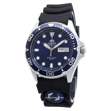Orologio da uomo Orient Ray II ricondizionato con cinturino in gomma e quadrante blu automatico FAA02008D9 200M