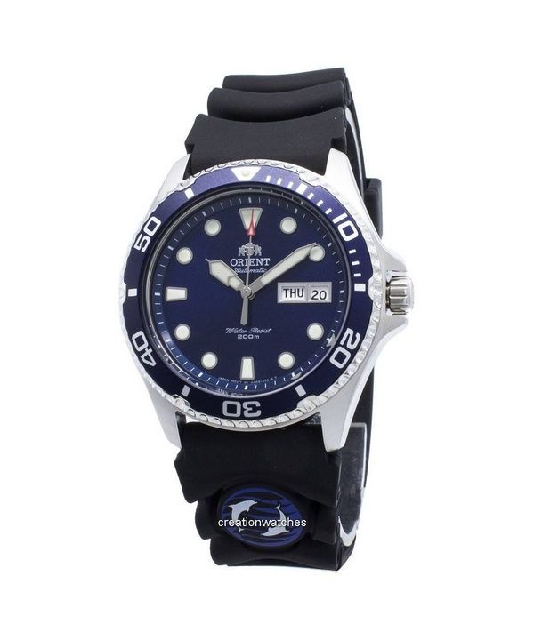 Orologio da uomo Orient Ray II ricondizionato con cinturino in gomma e quadrante blu automatico FAA02008D9 200M