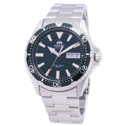 Orologio da uomo Orient Mako III in acciaio inossidabile con quadrante verde, automatico, RA-AA0004E19B, 200 m, ricondizionato