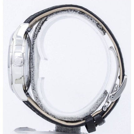 Orologio da uomo Orient Sun And Moon ricondizionato con cinturino in pelle e quadrante nero automatico SAK00004B