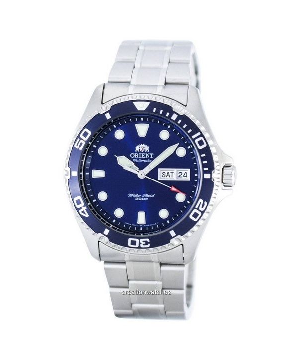 Orologio da uomo Orient Ray II in acciaio inossidabile con quadrante blu automatico FAA02005D9 200M ricondizionato