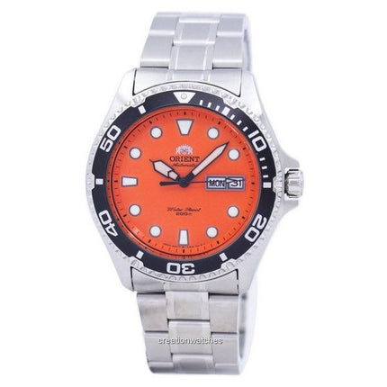 Orologio da uomo Orient Ray Raven II in acciaio inossidabile con quadrante arancione, automatico FAA02006M9 200M, ricondizionato
