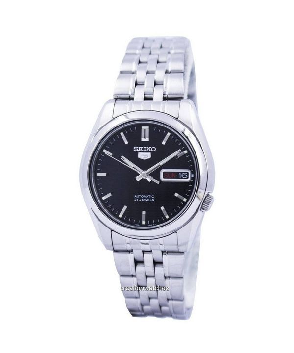 Orologio da uomo Seiko 5 in acciaio inossidabile con quadrante nero automatico SNK361K1 ricondizionato