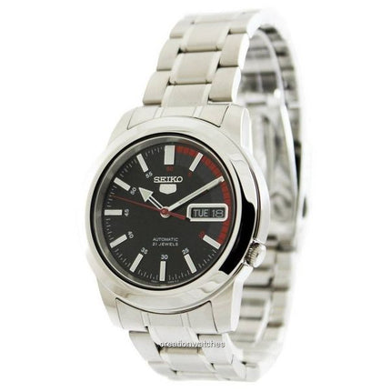 Orologio da uomo Seiko 5 in acciaio inossidabile con quadrante nero automatico SNKK31K1 ricondizionato
