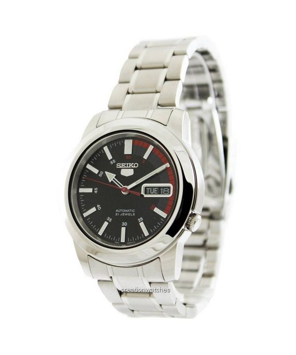 Orologio da uomo Seiko 5 in acciaio inossidabile con quadrante nero automatico SNKK31K1 ricondizionato