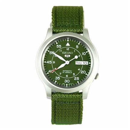 Orologio da uomo Seiko 5 Military Nylon Strap Green Dial Automatic SNK805K2 ricondizionato