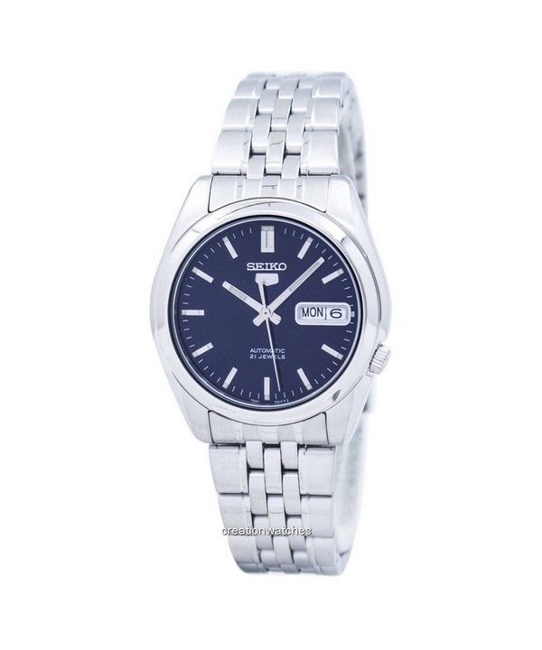 Orologio da uomo Seiko 5 in acciaio inossidabile con quadrante blu scuro automatico SNK357K1 ricondizionato
