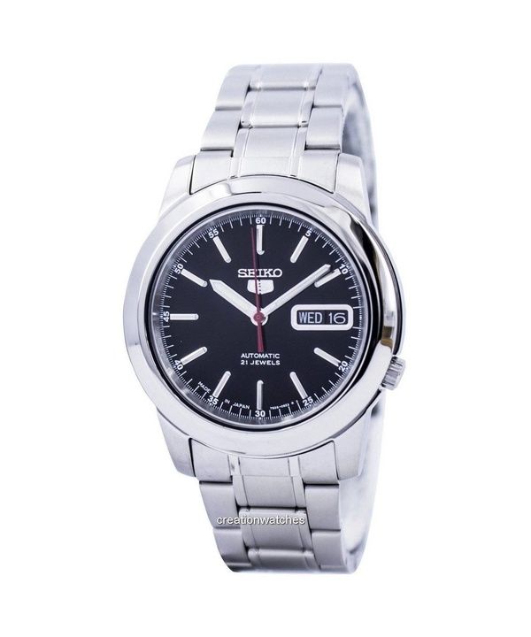 Orologio da uomo Seiko 5 SNKE53J1 automatico con quadrante nero in acciaio inossidabile ricondizionato