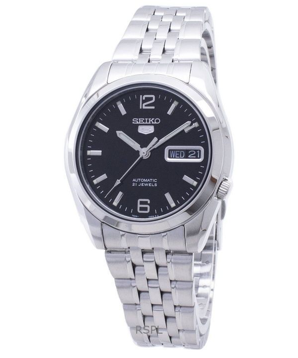 Orologio da uomo Seiko 5 in acciaio inossidabile con quadrante nero automatico SNK393K1 ricondizionato