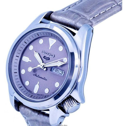 Orologio da donna Seiko 5 Sports Compact ricondizionato con cinturino in pelle e quadrante beige automatico SRE005K1 100M