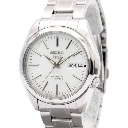 Orologio da uomo Seiko 5 in acciaio inossidabile con quadrante bianco automatico SNKL41J1 ricondizionato