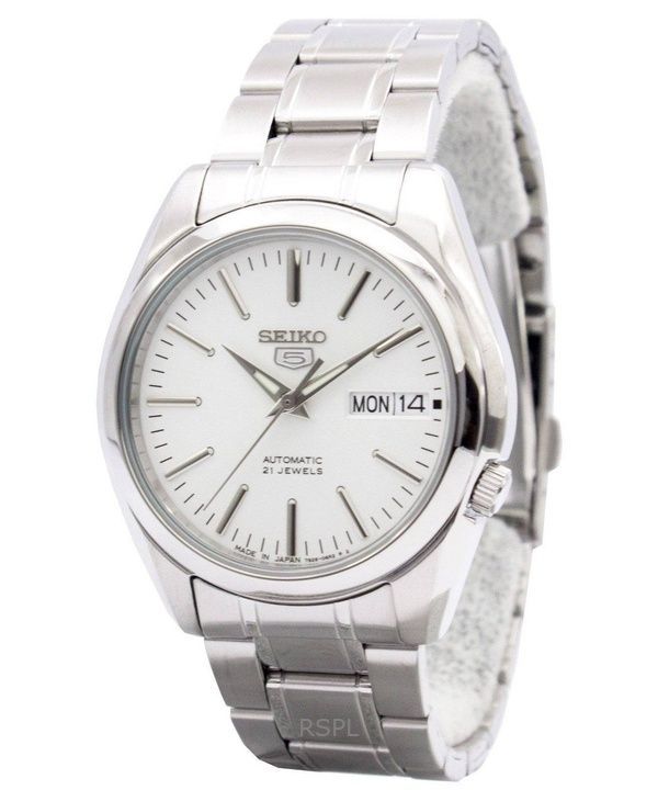 Orologio da uomo Seiko 5 in acciaio inossidabile con quadrante bianco automatico SNKL41J1 ricondizionato