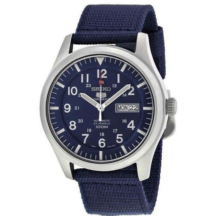 Orologio da uomo Seiko 5 Sports ricondizionato con cinturino in nylon e quadrante blu automatico SNZG11K1 100M