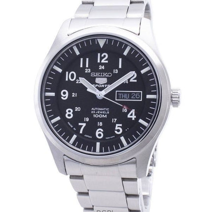 Orologio da uomo Seiko 5 Sports in acciaio inossidabile con quadrante nero, automatico, SNZG13J1, 100 m, ricondizionato