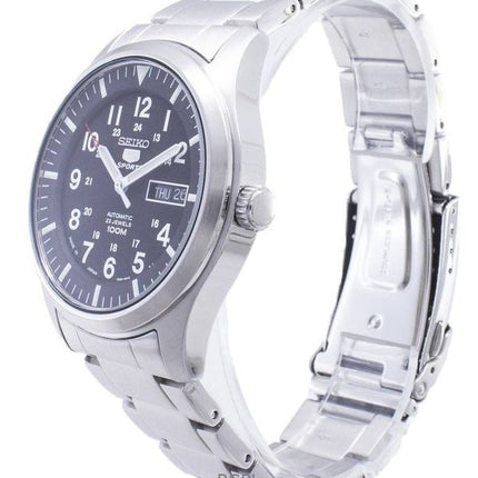 Orologio da uomo Seiko 5 Sports in acciaio inossidabile con quadrante nero, automatico, SNZG13J1, 100 m, ricondizionato