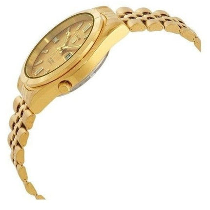 Orologio da uomo Seiko 5 Gold Tone in acciaio inossidabile con quadrante dorato automatico SNKF82J1 ricondizionato