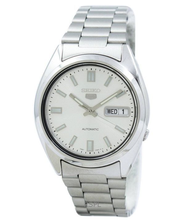 Orologio da uomo Seiko 5 in acciaio inossidabile con quadrante bianco automatico SNXS73K1 ricondizionato
