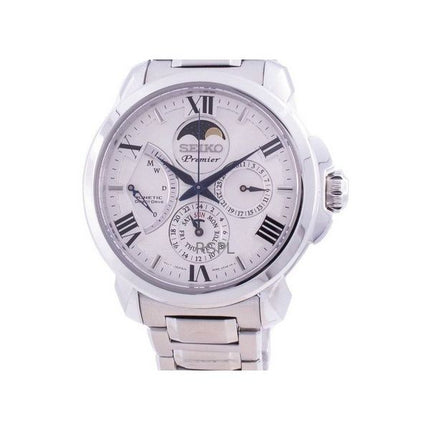Orologio da uomo Seiko Premier Kinetic SRX015P1 100M in acciaio inossidabile con quadrante argento ricondizionato