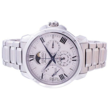 Orologio da uomo Seiko Premier Kinetic SRX015P1 100M in acciaio inossidabile con quadrante argento ricondizionato