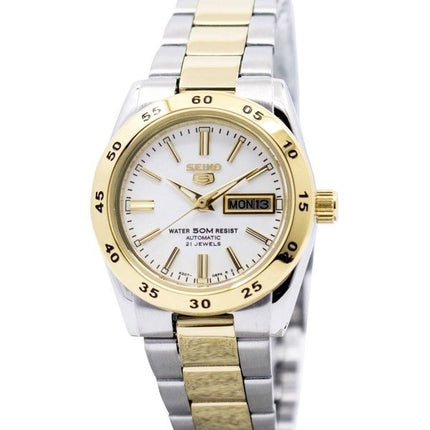 Orologio da donna Seiko 5 bicolore in acciaio inossidabile con quadrante bianco automatico SYMG42K1 ricondizionato