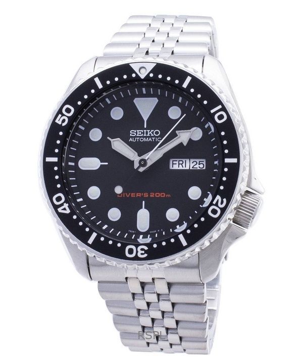 Orologio da uomo Seiko SKX007K2 200M automatico con quadrante nero in acciaio inossidabile ricondizionato