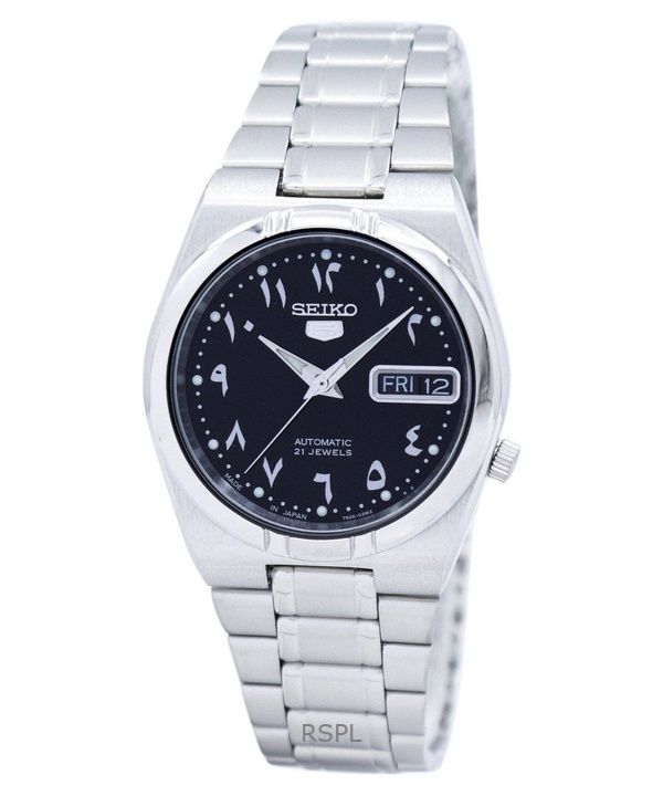 Orologio unisex Seiko 5 in acciaio inossidabile con quadrante nero automatico SNK063J5 ricondizionato