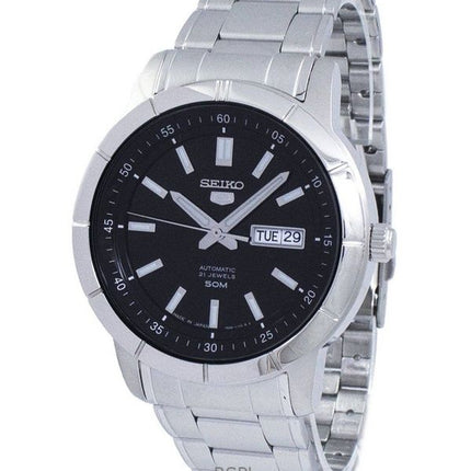 Orologio da uomo Seiko 5 SNKN55J1 automatico con quadrante nero in acciaio inossidabile ricondizionato