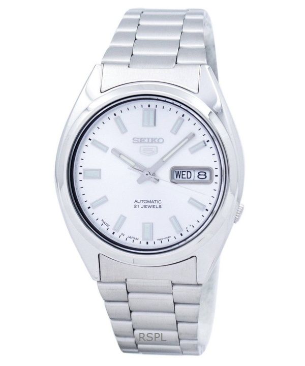 Orologio da uomo Seiko 5 in acciaio inossidabile con quadrante argentato automatico SNXS73J1 ricondizionato