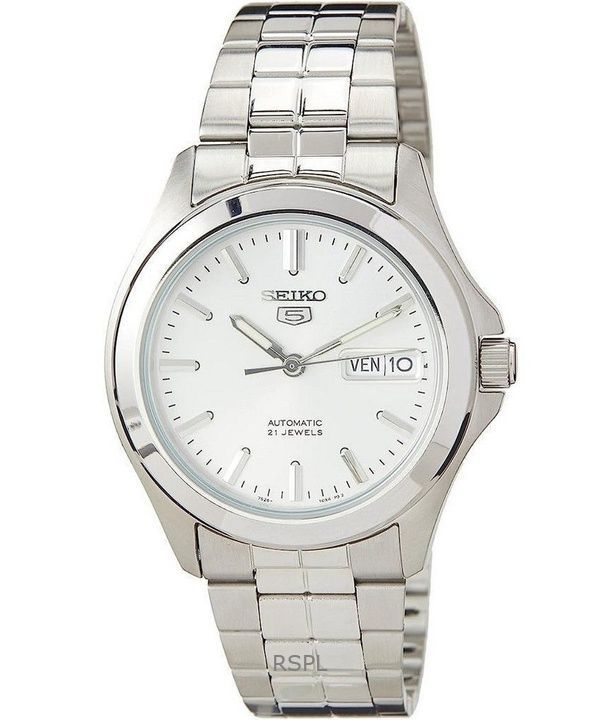 Orologio da uomo Seiko 5 in acciaio inossidabile con quadrante argentato automatico SNKK87K1 ricondizionato