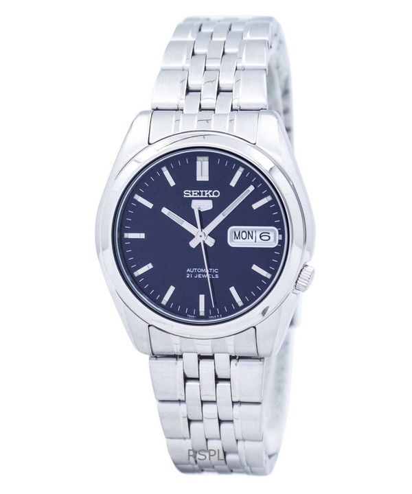 Orologio da uomo Seiko 5 in acciaio inossidabile con quadrante blu scuro automatico SNK357K1 ricondizionato