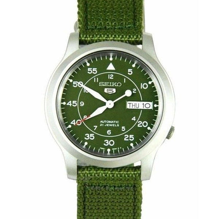 Orologio da uomo Seiko 5 Military Nylon Strap Green Dial Automatic SNK805K2 ricondizionato
