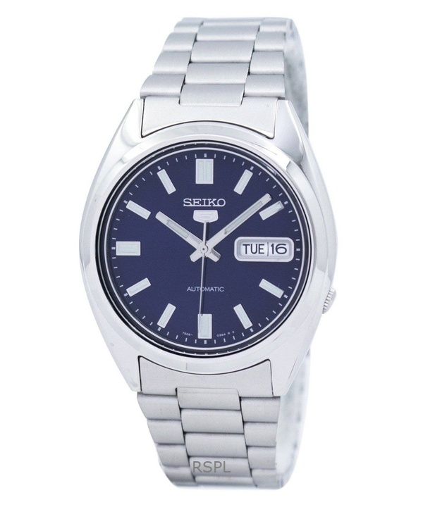 Orologio da uomo Seiko 5 in acciaio inossidabile con quadrante blu automatico SNXS77K1 ricondizionato