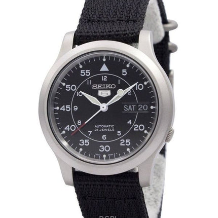 Orologio da uomo Seiko 5 Military Nylon Strap Black Dial Automatic SNK809K2 ricondizionato